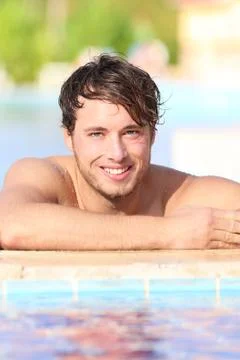 Man in swimming pool Foto stock