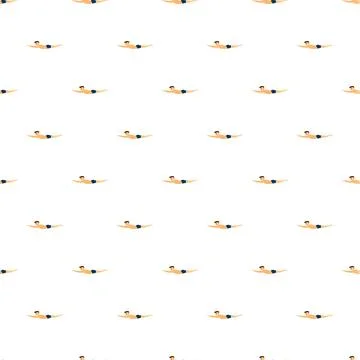 Man swimming seamless pattern for active lifestyle Stock Illustration