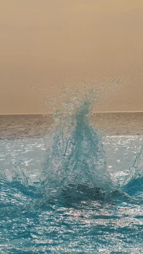 Man swims skillfully, with a stroke, works out technique in outdoor infinity Stock Footage 310109279