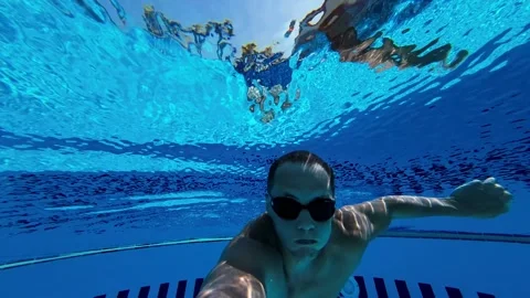The man swims under the water. Stock Footage 196695987