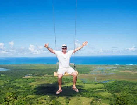 The man on a swing Foto stock