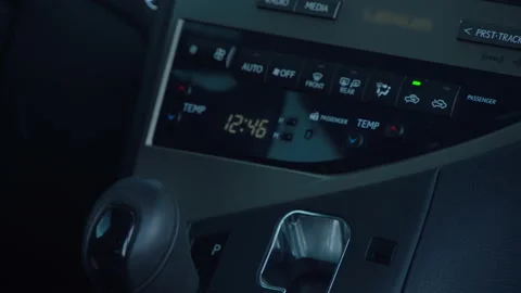 Man switching gear lever automatic transmission of a car Stock Footage 164171895