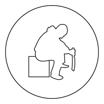 Man with sword machete Cold weapons in hand military man Soldier Serviceman i Stock Illustration