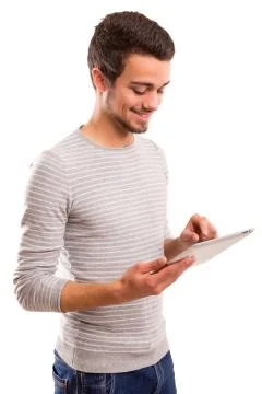 Man with tablet computer Stock Photos