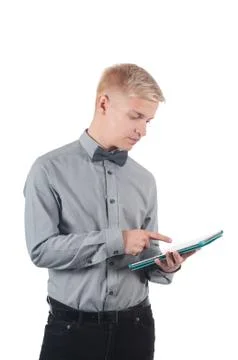 Man with tablet on his hands 写真素材