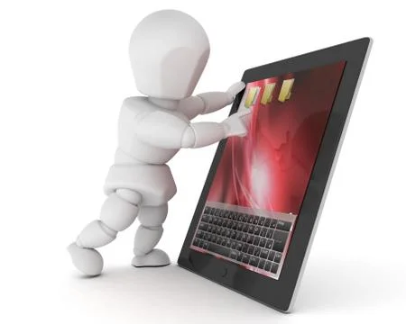 Man with tablet PC Stock Illustration