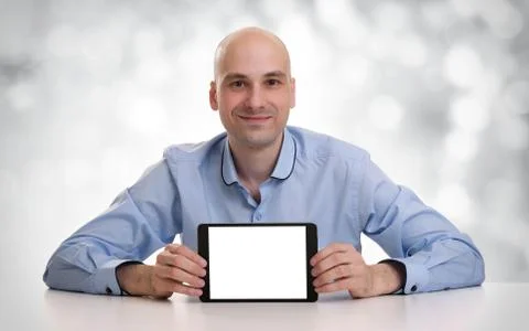 Man with tablet pc Stock Photos