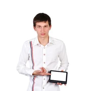 Man with tablet Foto stock