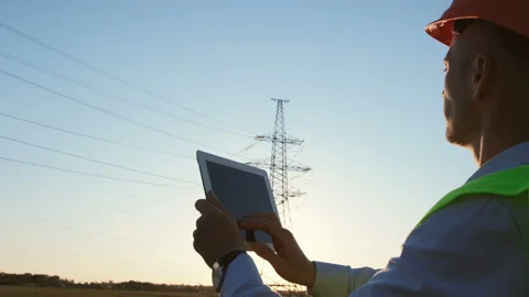 Man with tablet works Stock Footage 137456192