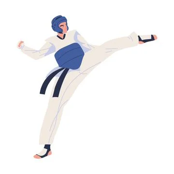 Man in taekwondo uniform Stock Illustration