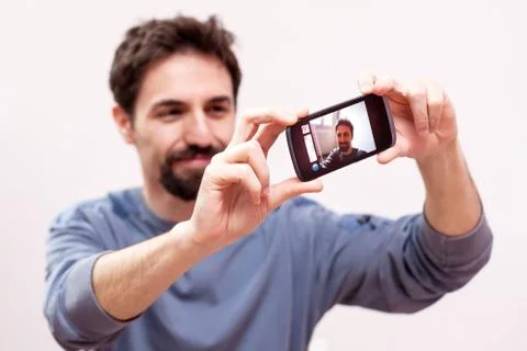 Man take a selfie Stock Photos