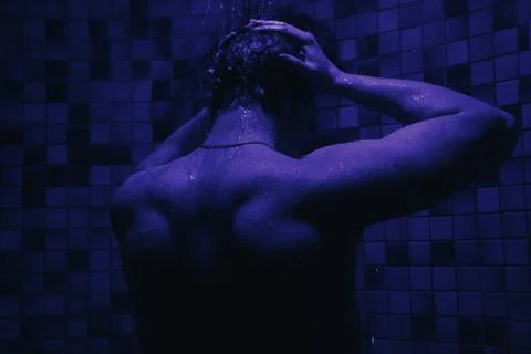 Man take a shower Stock Photos