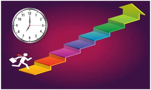 Man take steps to grow Stock Illustration