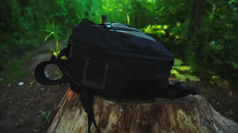 Man Takes a Backpack Stock Footage 50927063