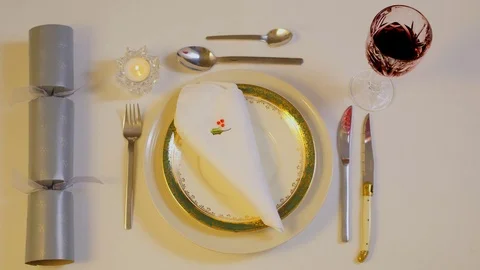 Man takes Christmas Cracker From Table Top Stock-Footage 82469222