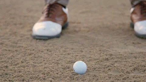 Man takes difficult sand shot Stock Footage 60210580