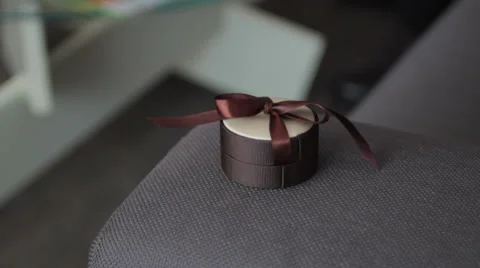 Man takes a gift box, valentines day Stock Footage 45795927