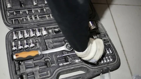 Man takes Instruments Stock Footage 71193452