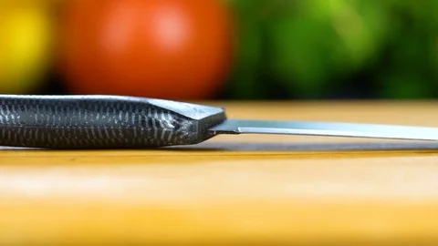 A man takes a knife Stock-Footage 85225584