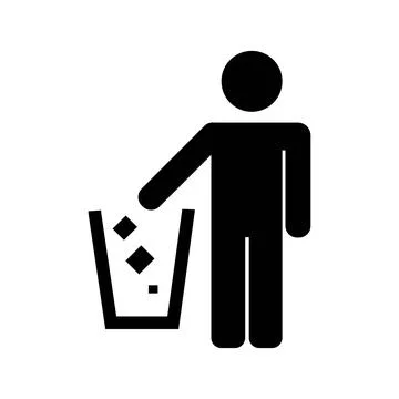 A man takes out the garbage. Vector illustration for graphic design Stock Illustration
