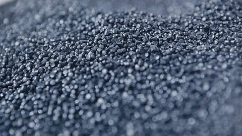 Man takes plastic raw materials Stock Footage 86360611