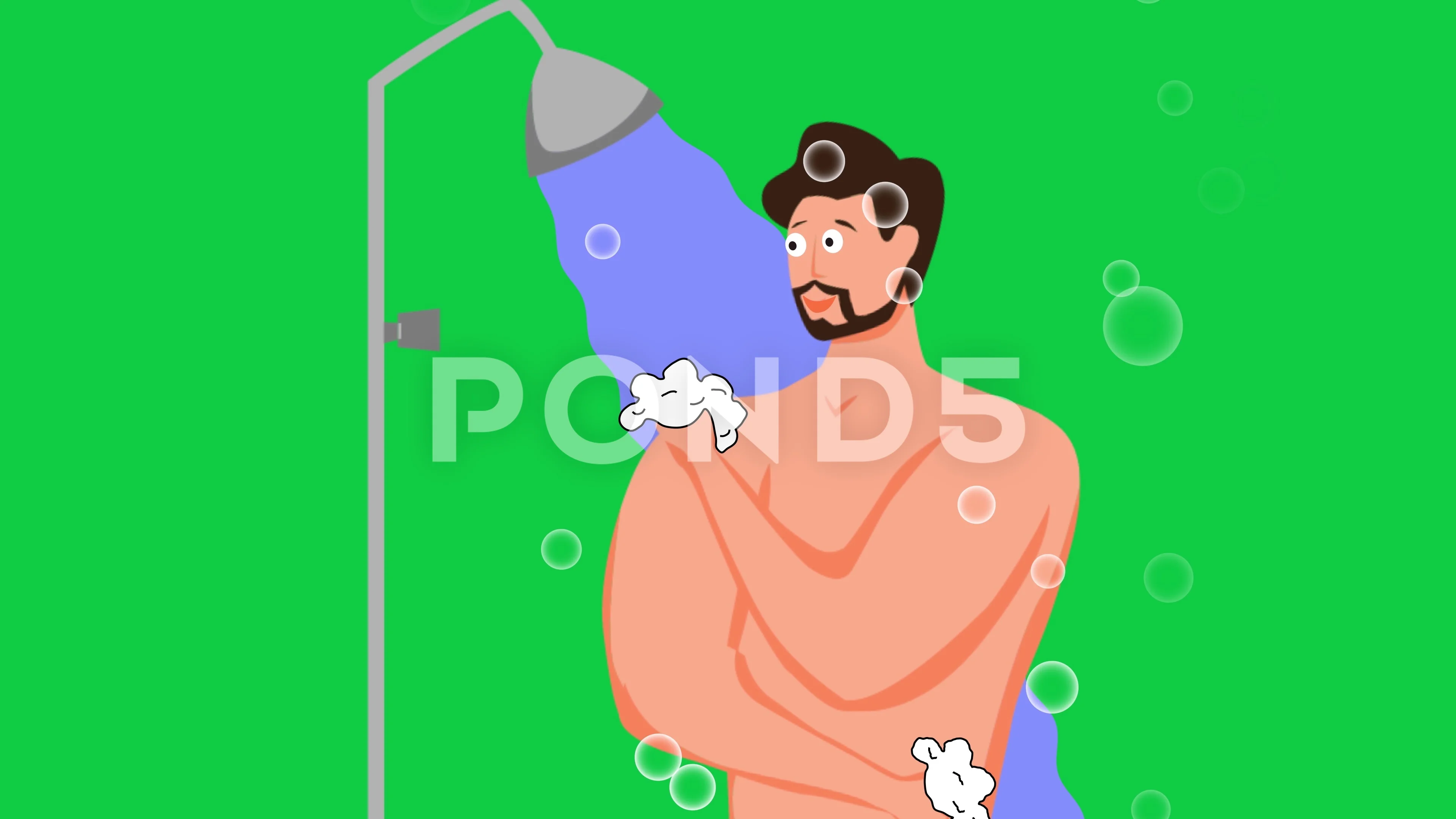 Man taking bath in bathroom with shower.... | Stock Video | Pond5