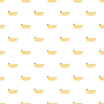 Man taking bath in bathtub seamless pattern Illustrazione stock