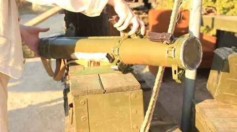 Man is Taking Bazooka (Grenade Gun) Stock Footage 60605438