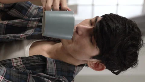 Man taking a break from work with coffee Stock Footage 219399375