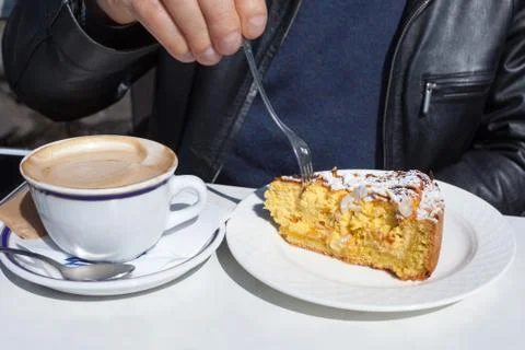 Man taking breakfast Stock Photos