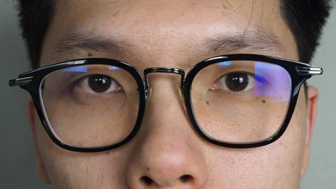 Man taking off eye glasses close up Stock Footage 130111558