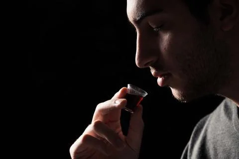 Man Taking Lords Supper Foto stock