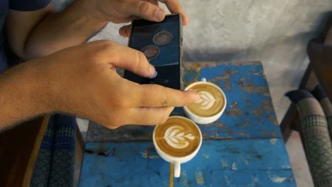 Man Taking Photo of Coffee Stock Footage 78837799
