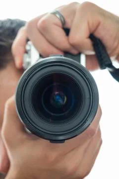 Man taking a photo Stock Photos