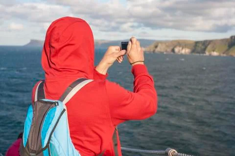 Man taking a picture Stock Photos