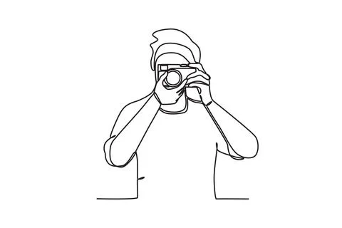 A man taking pictures Stock Illustration