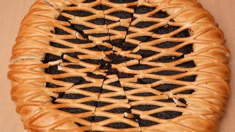 Man taking piece of pie. Stock Footage 70996527