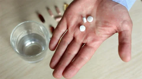Man taking a pill. Stock Footage 25221203
