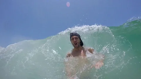 Man taking a selfie and having fun in a Beach in Brazil Stock Footage 71277506