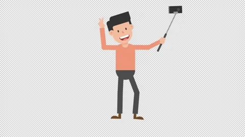 Man Taking a Selfie Video stock 205061089