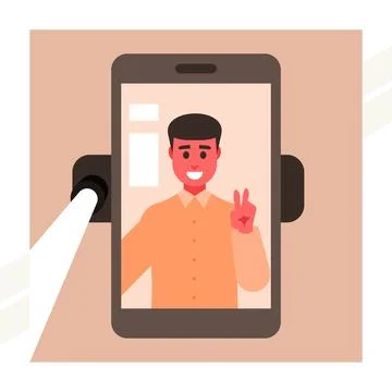 Man-taking-selfie Stock Illustration