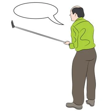 Man Taking Selfie with Stick Stock Illustration