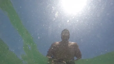 Man taking a selfie Underwater Stock Footage 71277689