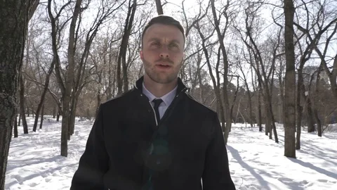 Man is taking a walk Stock Footage 88164105