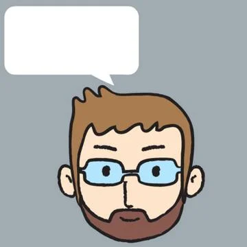 Man talk with mustache Stock Illustration