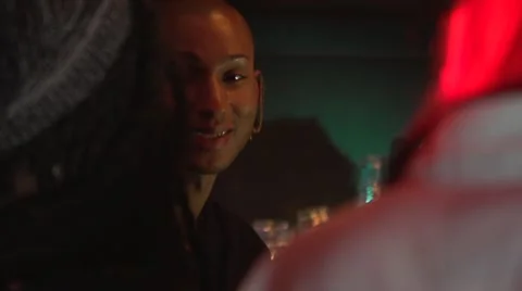 Man talking at bar counter in night club Stock-Footage 50662712