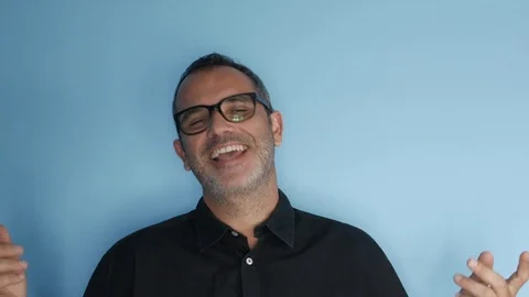 Man talking to the camera Stock Footage 116384693