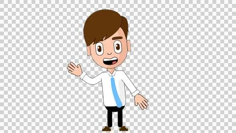 Man Talking Cartoon Character Alpha Avatar Stock Illustration