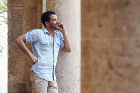 Man talking on cellphone Stock Photos