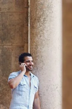 Man talking on cellphone Stock Photos